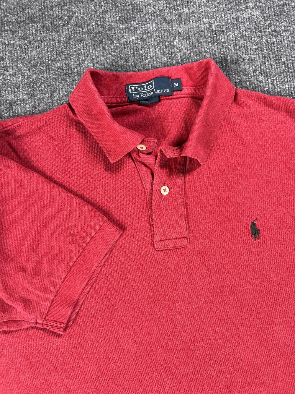 Polo Ralph Lauren Polo Red Cotton Knit Collared Short Sleeve Mens Medium